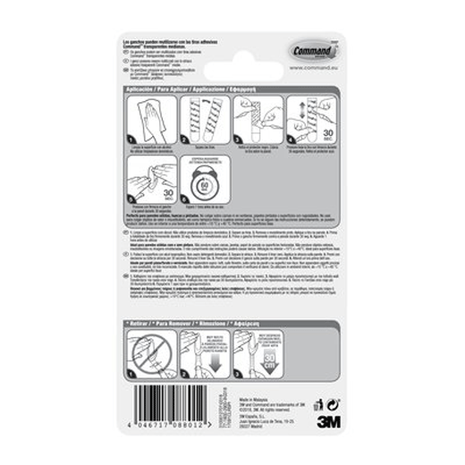 Set 2 Ganchos Transparentes Medianos Command™ (sostienen hasta 900grs)