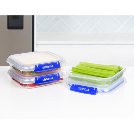 Set 3 Contenedor Plástico Rectangular 520 ml KLIP IT PLUS Sistema®