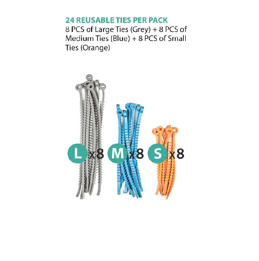Set de 24 Amarras para Cables Reutilizables Q-Knot Plus UT Wire®