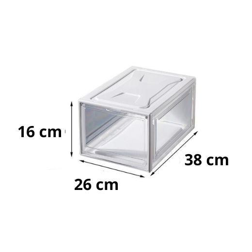 Set 10 Cajas Organizadoras de Zapatos – Blanco Transparente | Apilables y de Fácil Armado