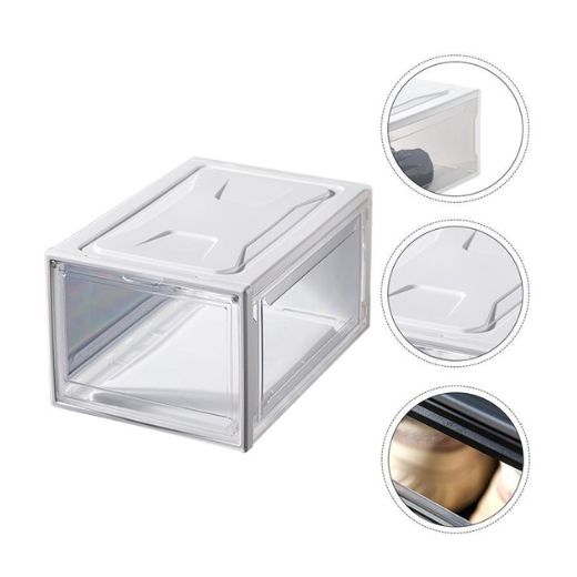 Set 10 Cajas Organizadoras de Zapatos – Blanco Transparente | Apilables y de Fácil Armado
