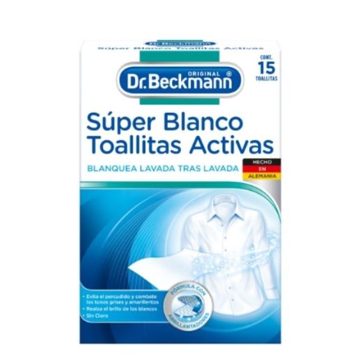 Toallitas Activas Súper Blanco para Lavado 15 unidades Dr. Beckmann®