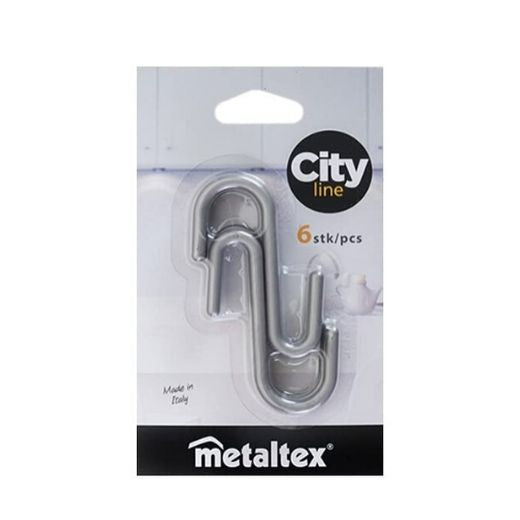 Set 6 ganchos Plásticos Multiuso para Barra City Line Metaltex®