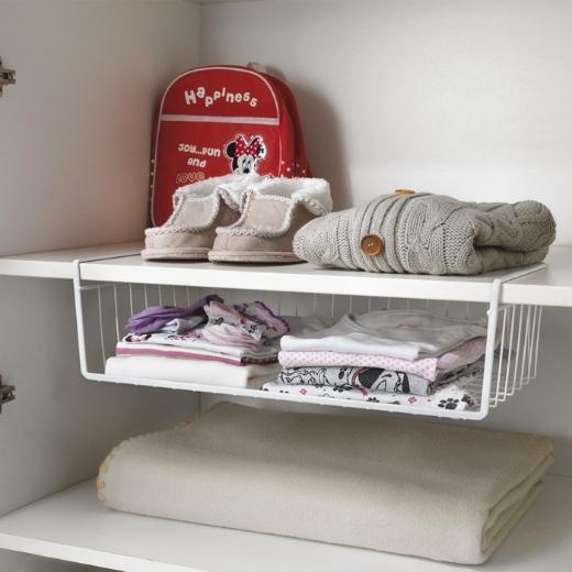canasto organizador colgante para repisas closet cada cosa en su lugar