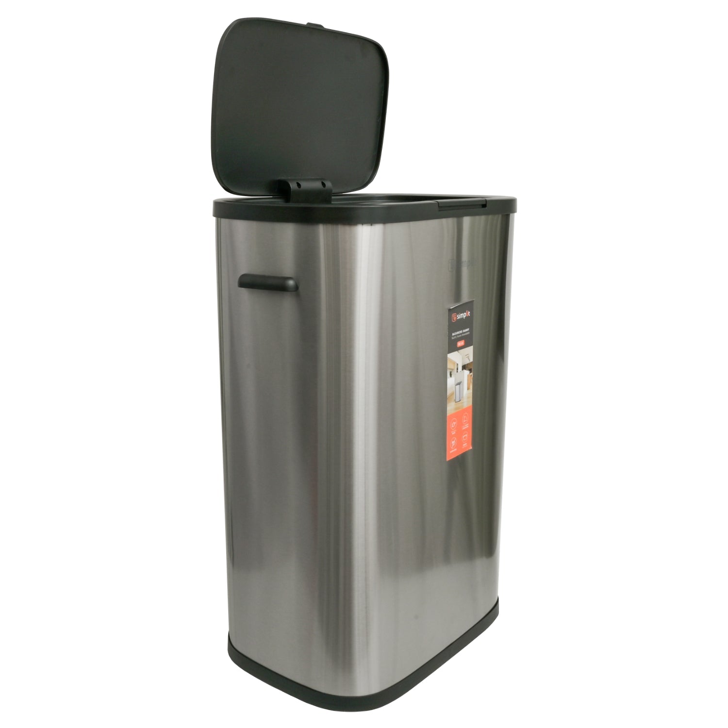 Basurero Cocina Handy 55lts Táctil Acero Inox Simplit