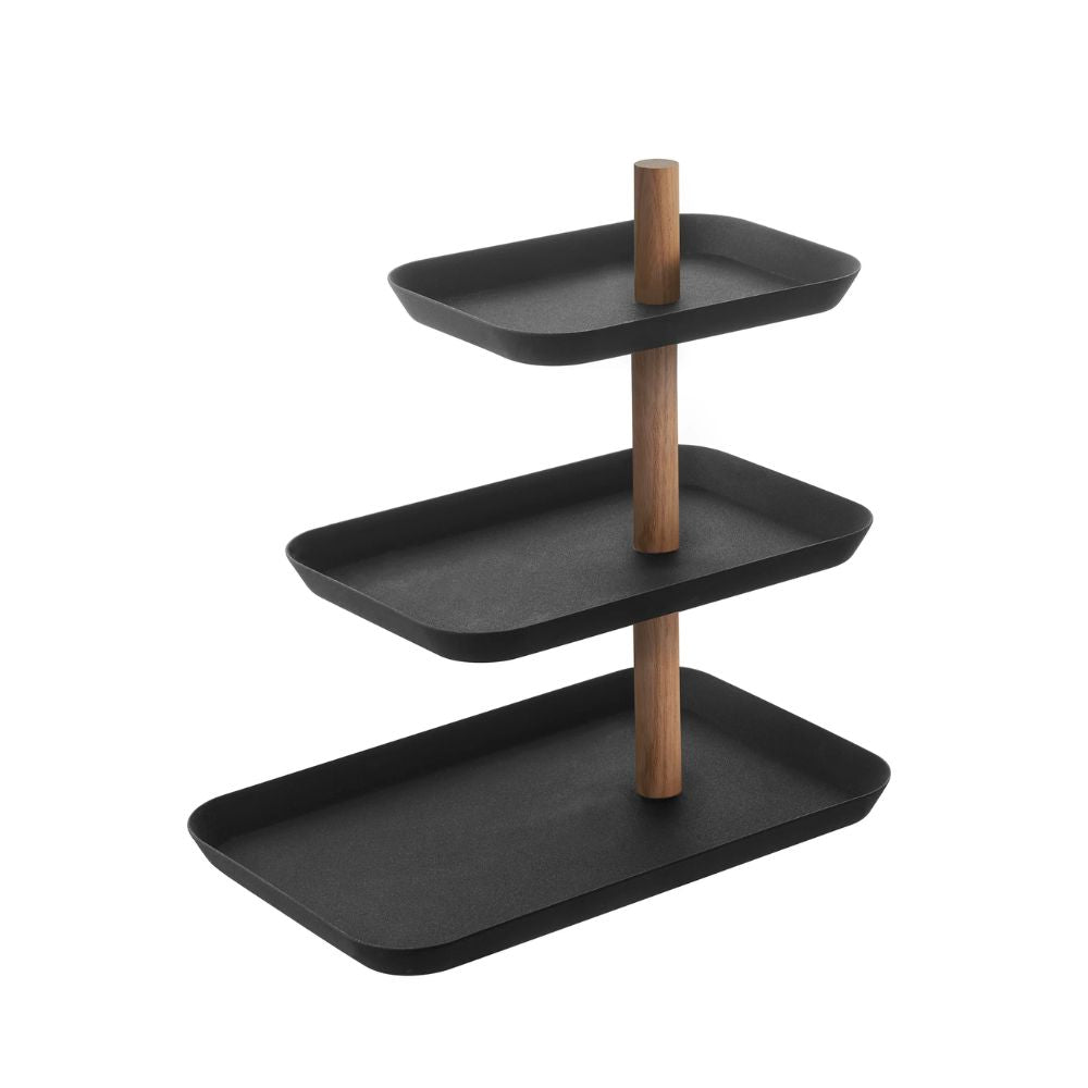 Soporte Accesorios 3 Bandejas Giratorias Negro Yamazaki®