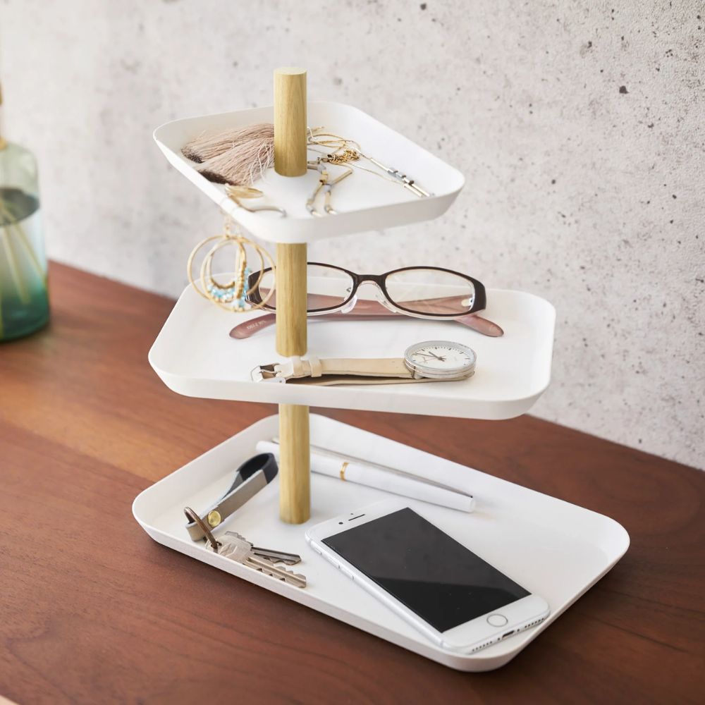 Soporte Accesorios 3 Bandejas Giratorias Blanco Yamazaki®