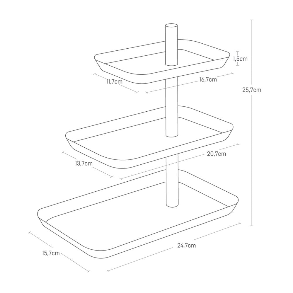 Soporte Accesorios 3 Bandejas Giratorias Blanco Yamazaki®