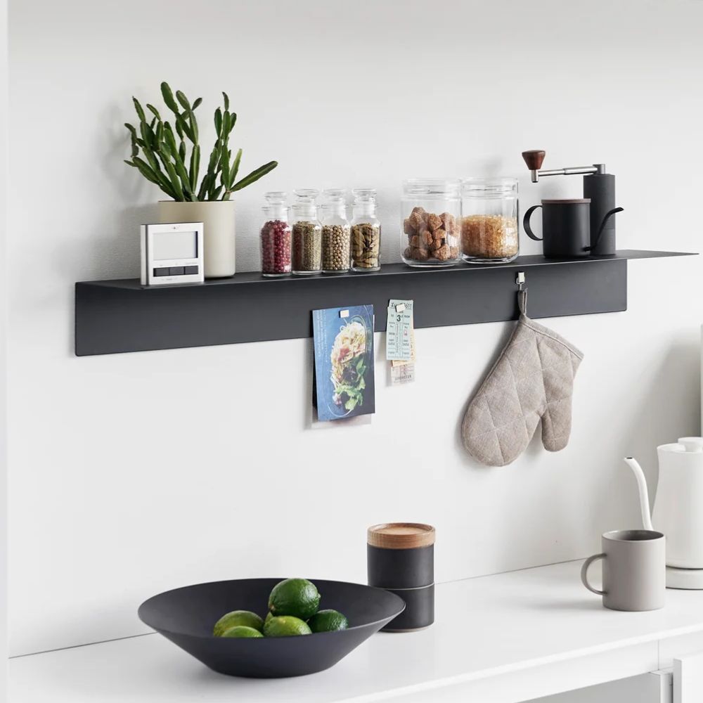 Repisa con Panel Magnético Negro 90cms Yamazaki®