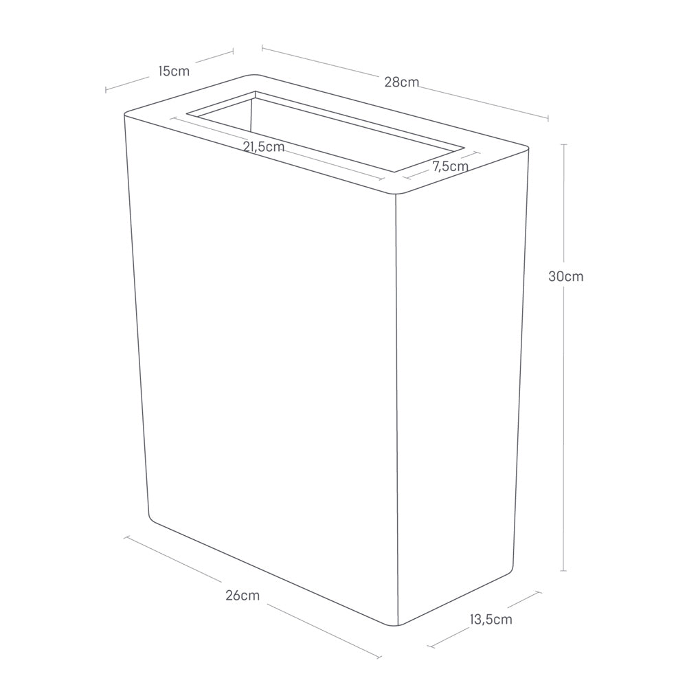 Basurero Rectangular Blanco Yamazaki®