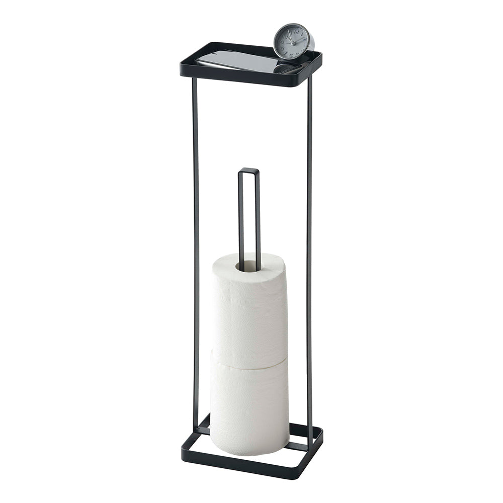 Soporte Papel Higiénico con Bandeja Negro Yamazaki®