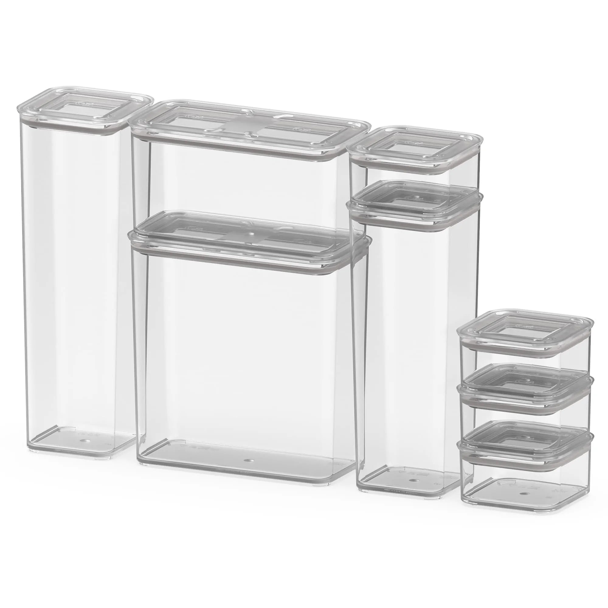 Contenedores Herméticos Modulares Transparente Pack Mix 8 Piezas Coza®