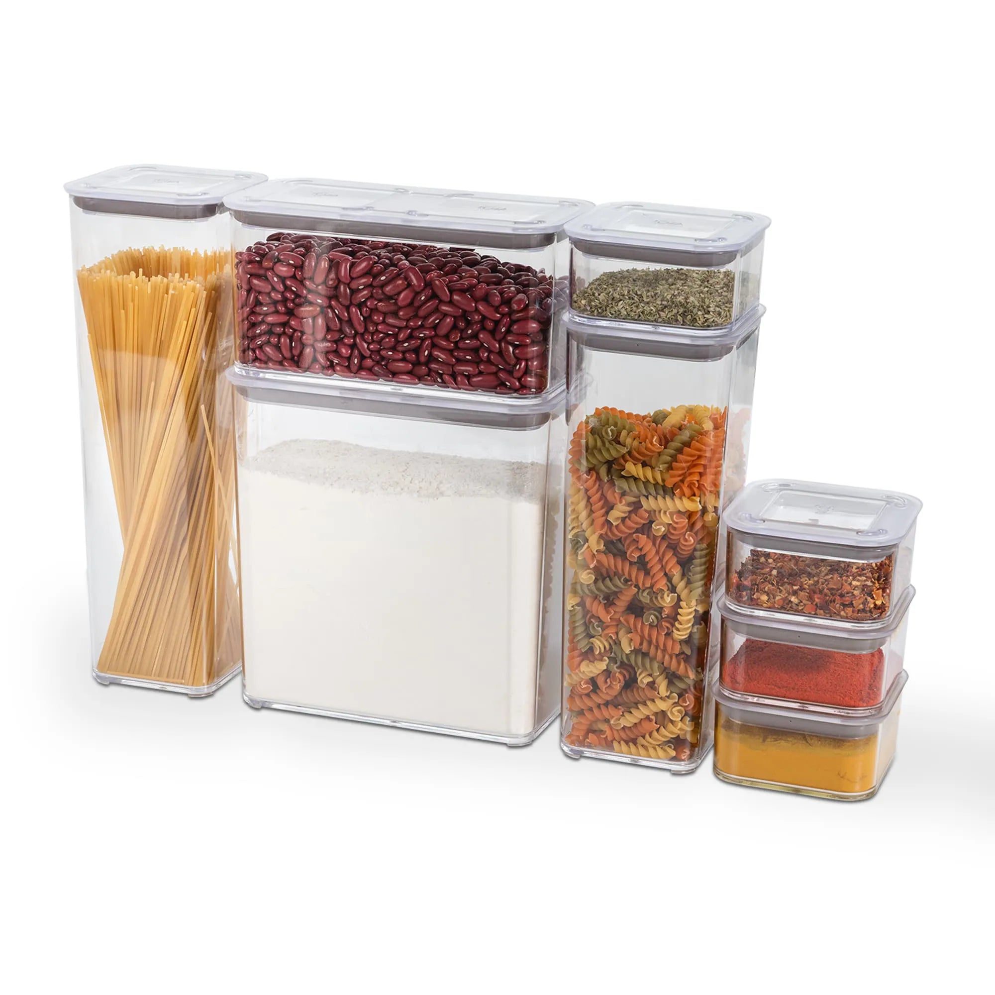 Contenedores Herméticos Modulares Transparente Pack Mix 8 Piezas Coza®