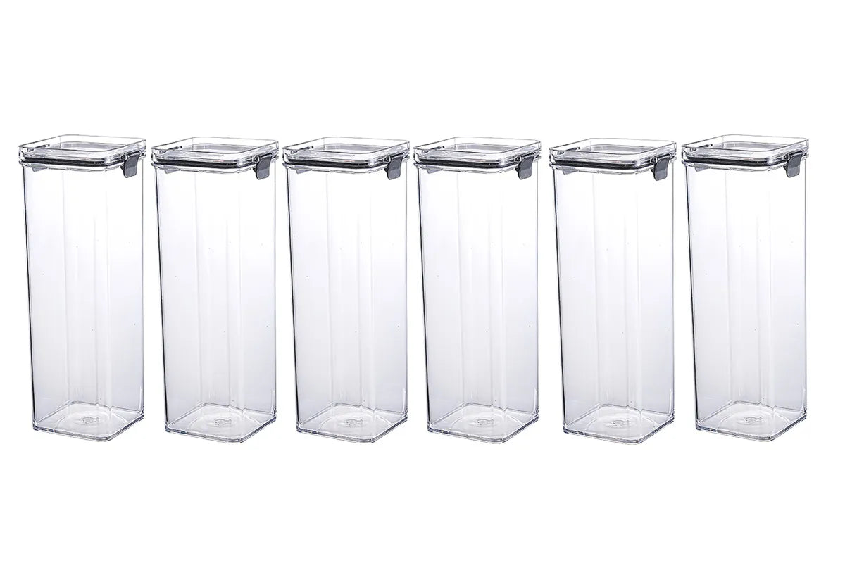 Contenedores Herméticos Lock Transparente 2L Pack 6 Piezas Coza®
