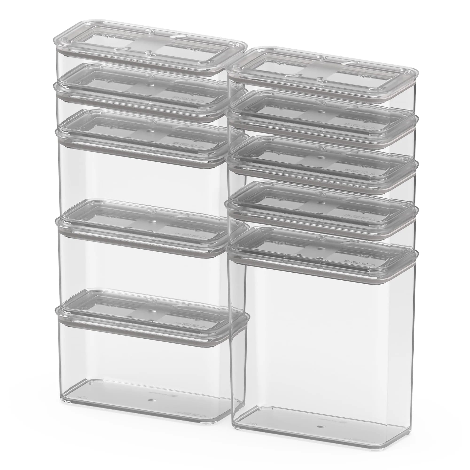 Contenedores Herméticos Modulares Transparente Pack Mix 10 Piezas Coza®