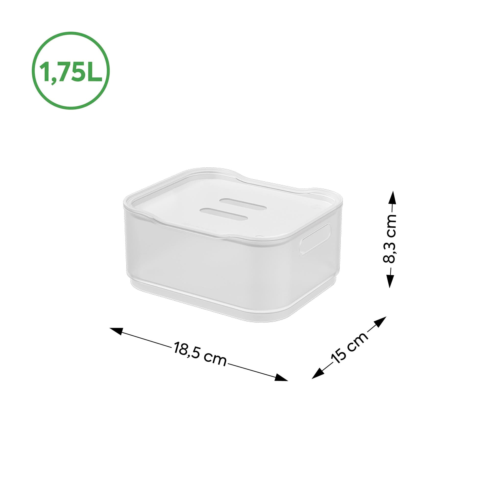 Caja Organizadora con Tapa Fit Pequeña 1,75 Litros Natural Coza®