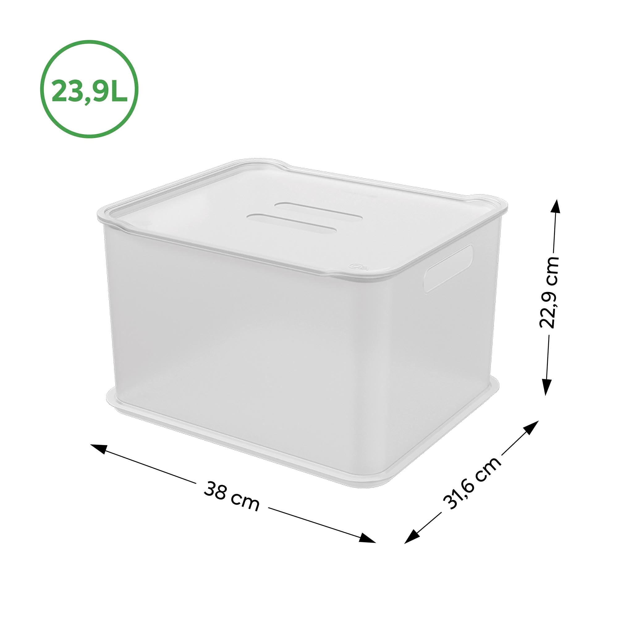 Caja Organizadora con Tapa Fit Ultra 23,9 Litros Natural Coza®