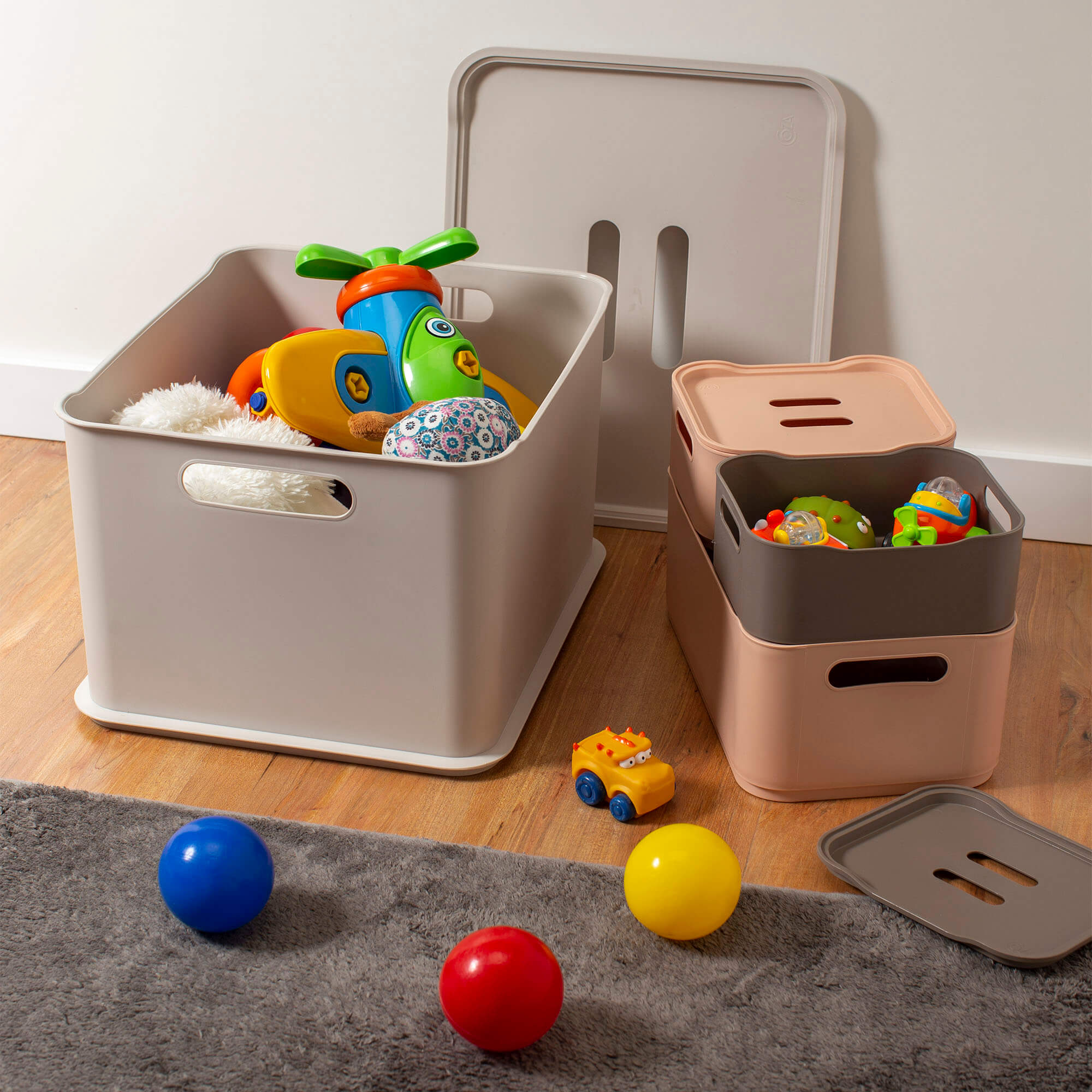 Caja Organizadora con Tapa Fit Ultra 23,9 Litros Natural Coza®