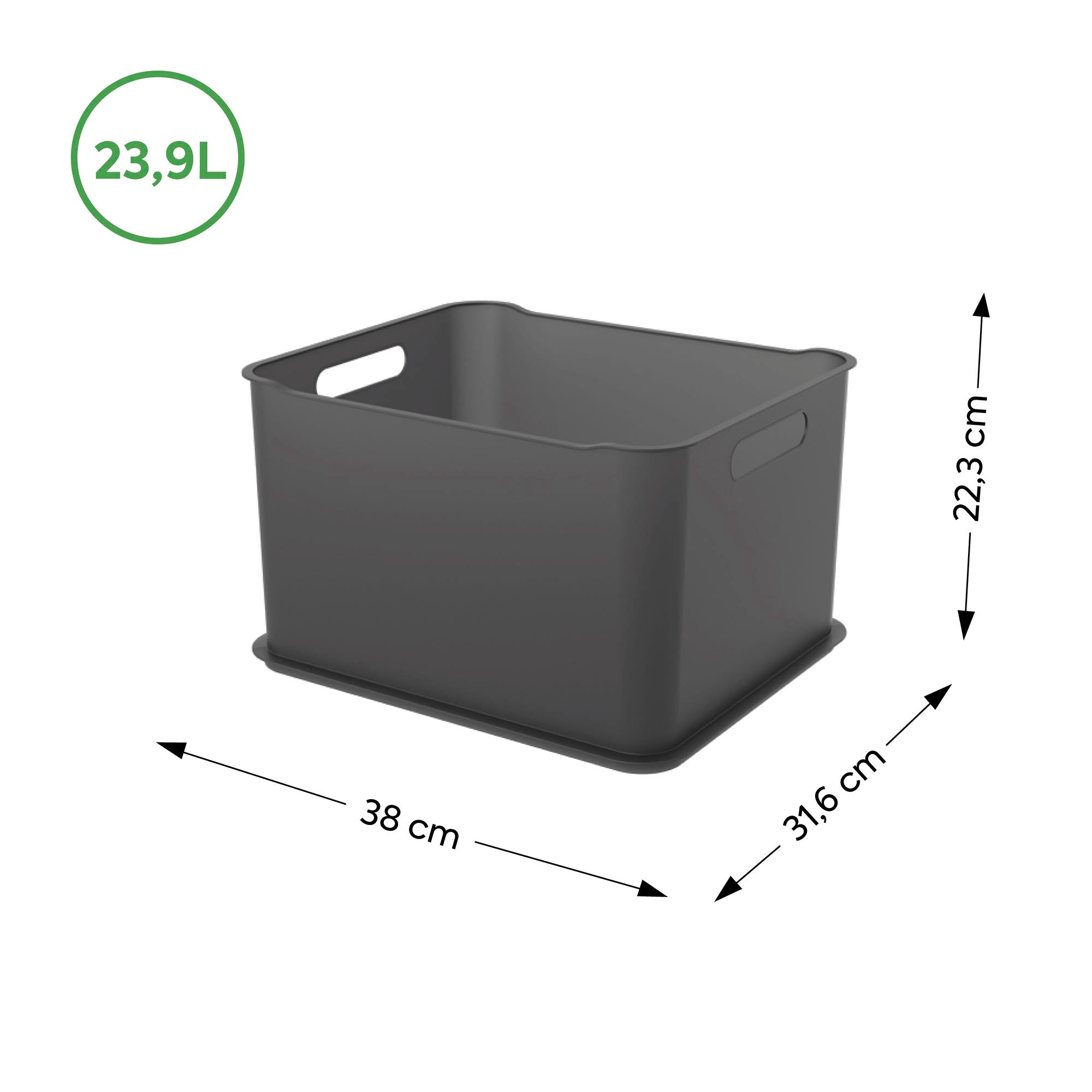 Caja Organizadora Fit Ultra 23,9 Litros Gris Grafito Coza®