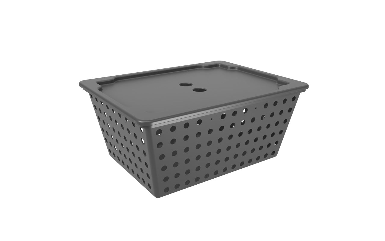 Cesta Organizadora con Tapa One Maxi 13,5 Litros Gris Grafito Coza®