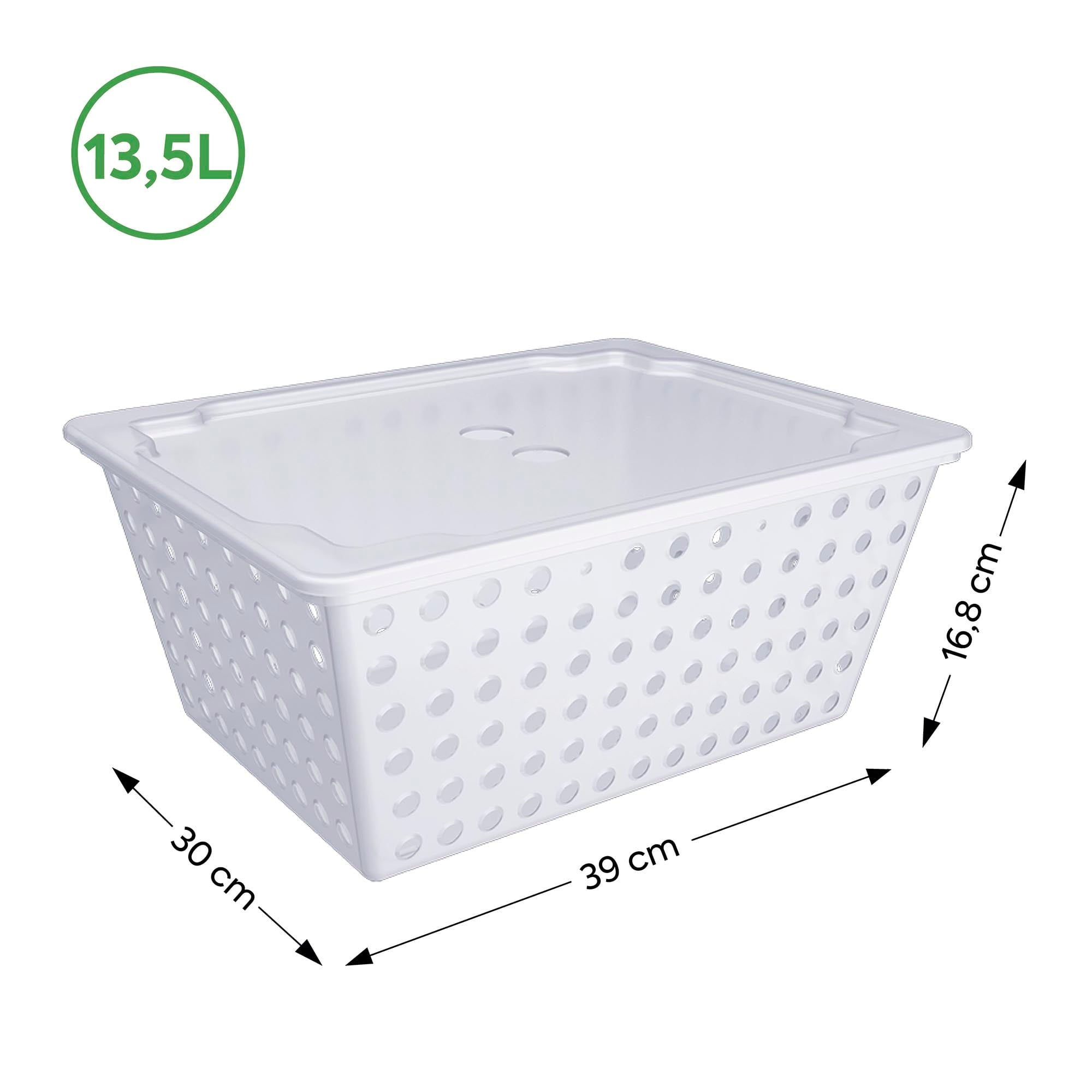 Cesta Organizadora con Tapa One Maxi 13,5 Litros Natural Coza®