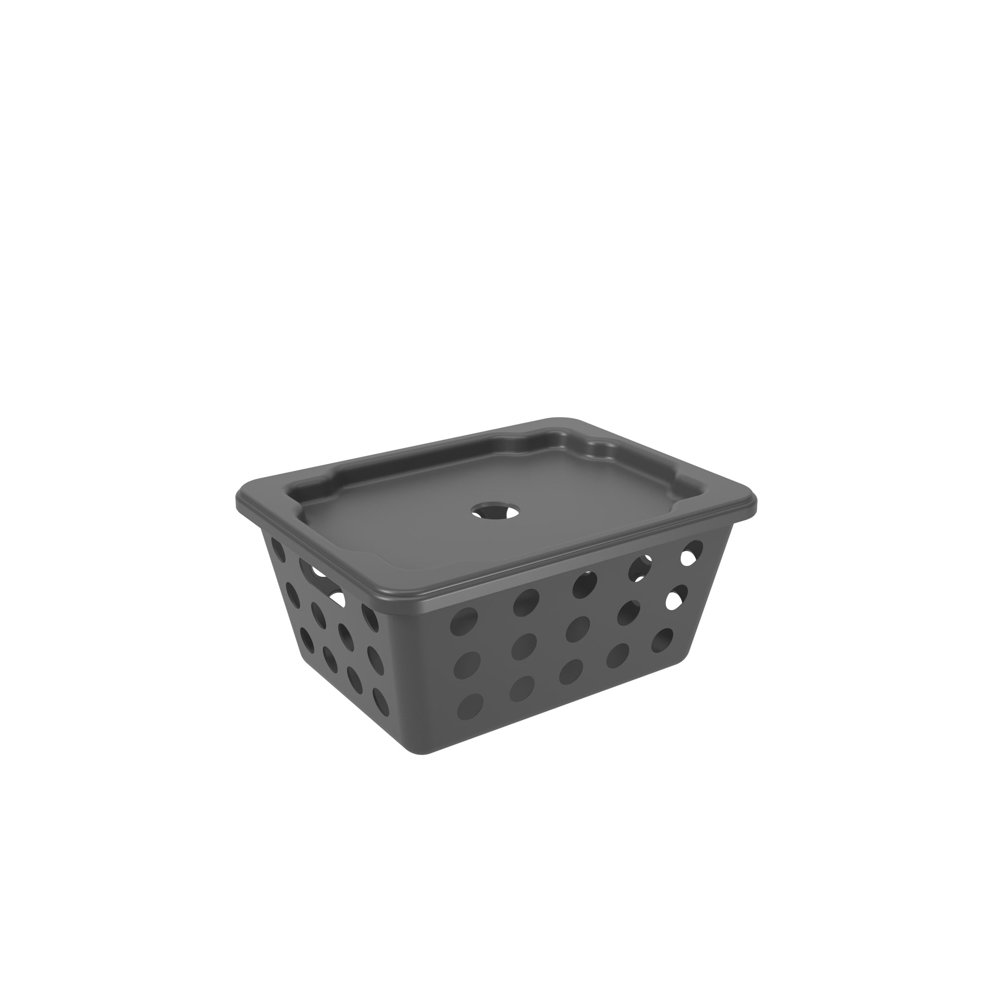 Cesta Organizadora con Tapa One Pequeña 1,5 Litros Gris Grafito Coza®