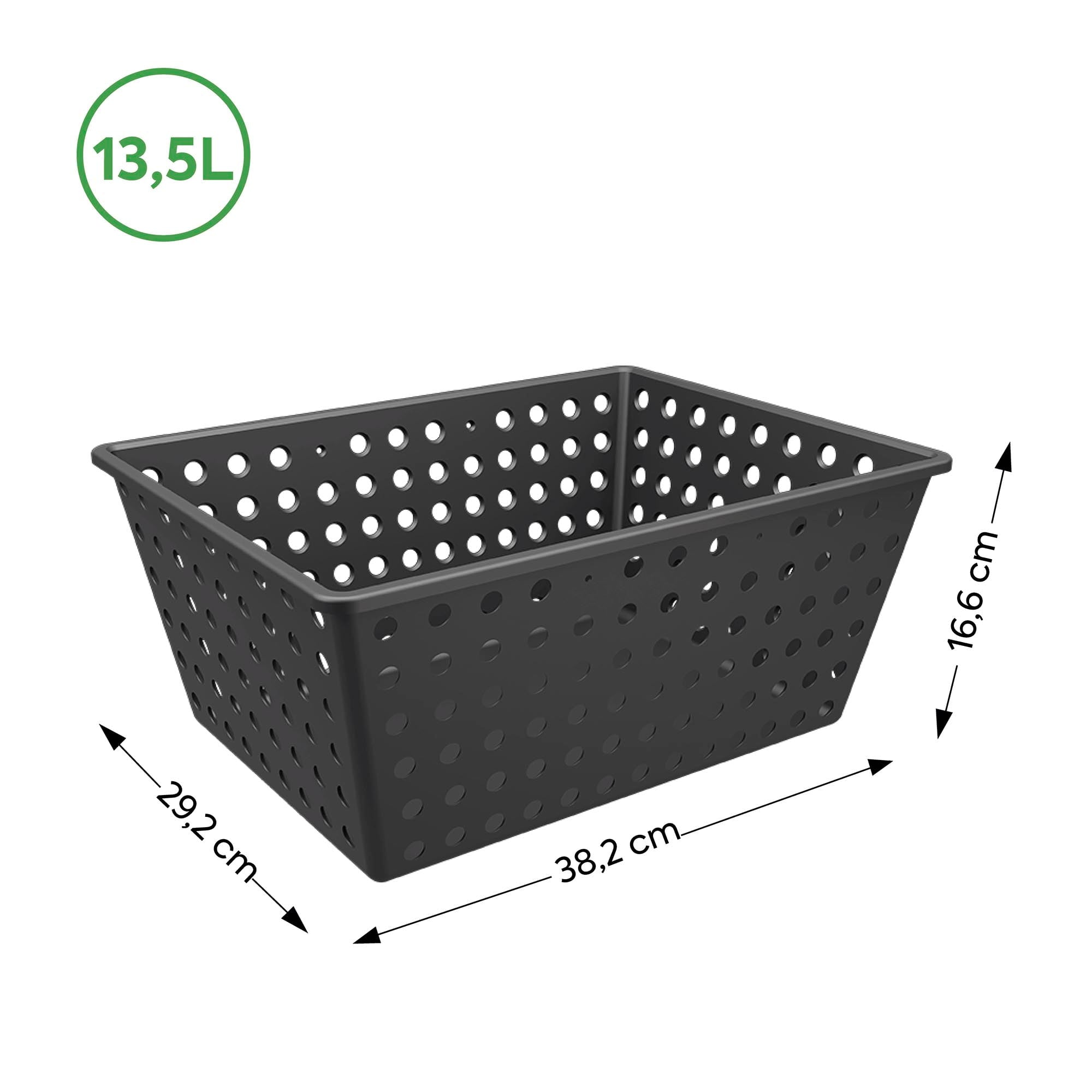 Cesta Organizadora One Maxi 13,5 Litros Negro Coza®