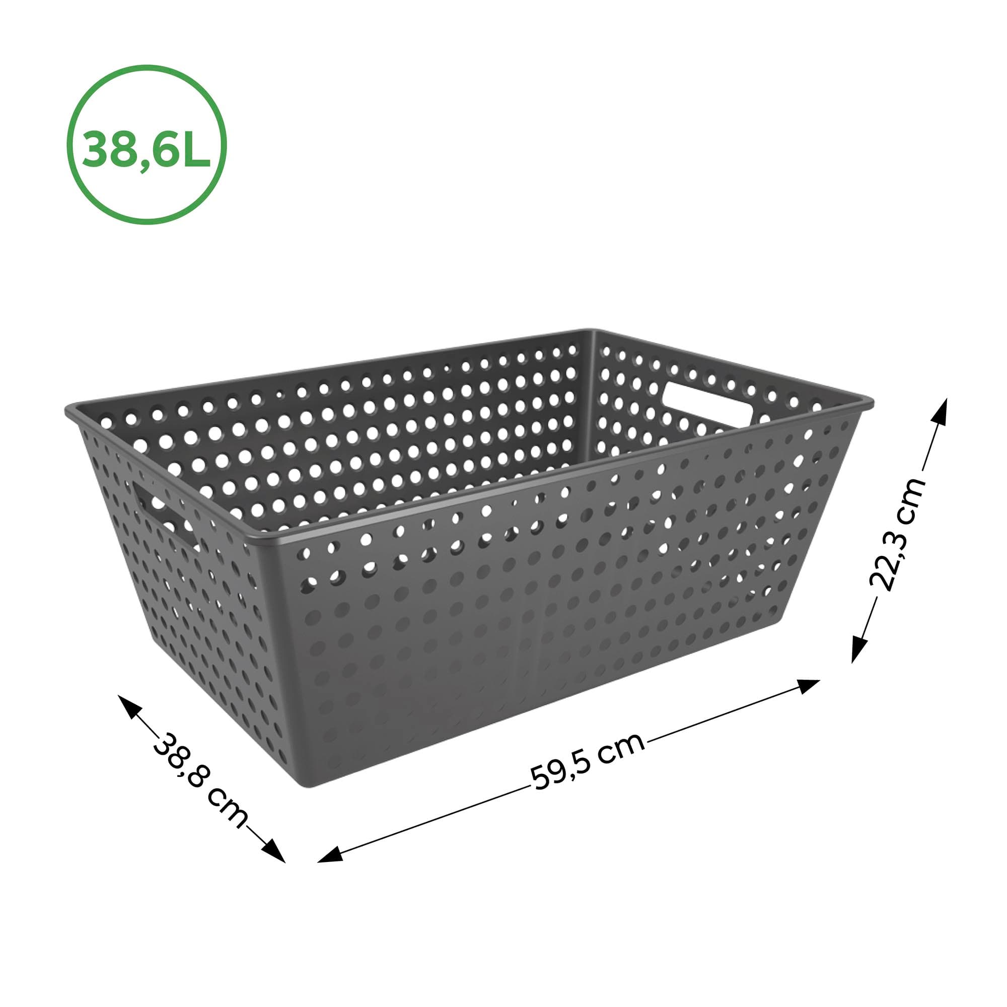 Cesta Organizadora One 38,6 Litros Gris Grafito Coza®