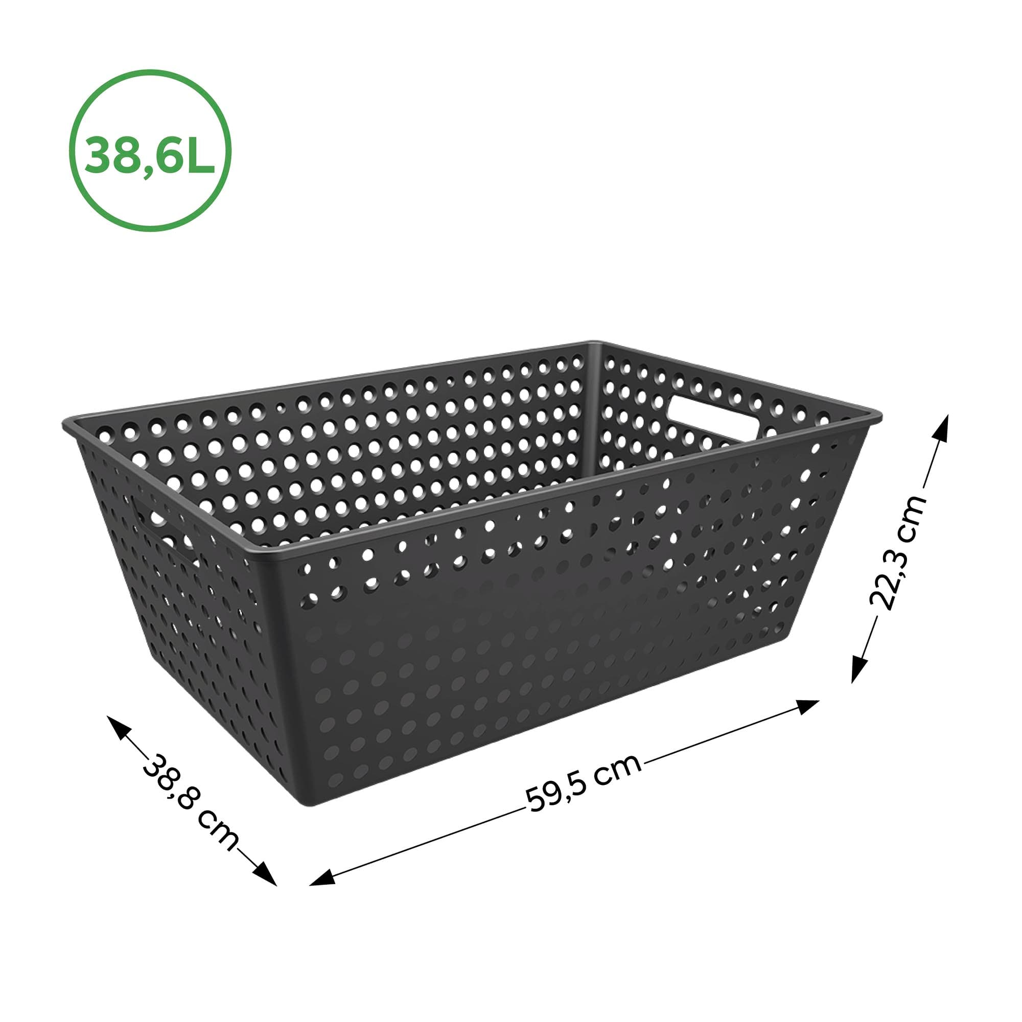 Cesta Organizadora One 38,6 Litros Negro Coza®