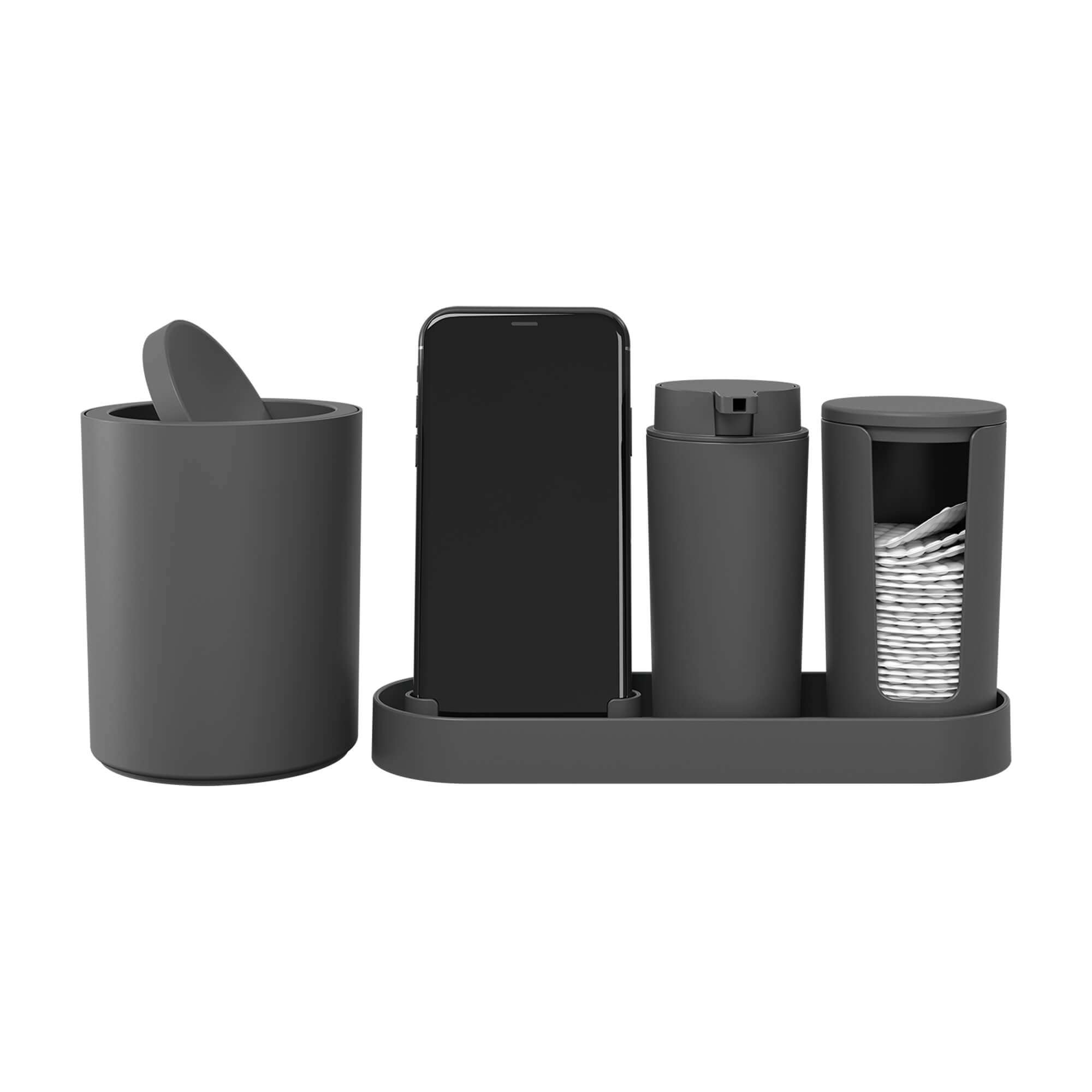 Conjunto para Baño Serene 4 Piezas Gris Grafito Coza®