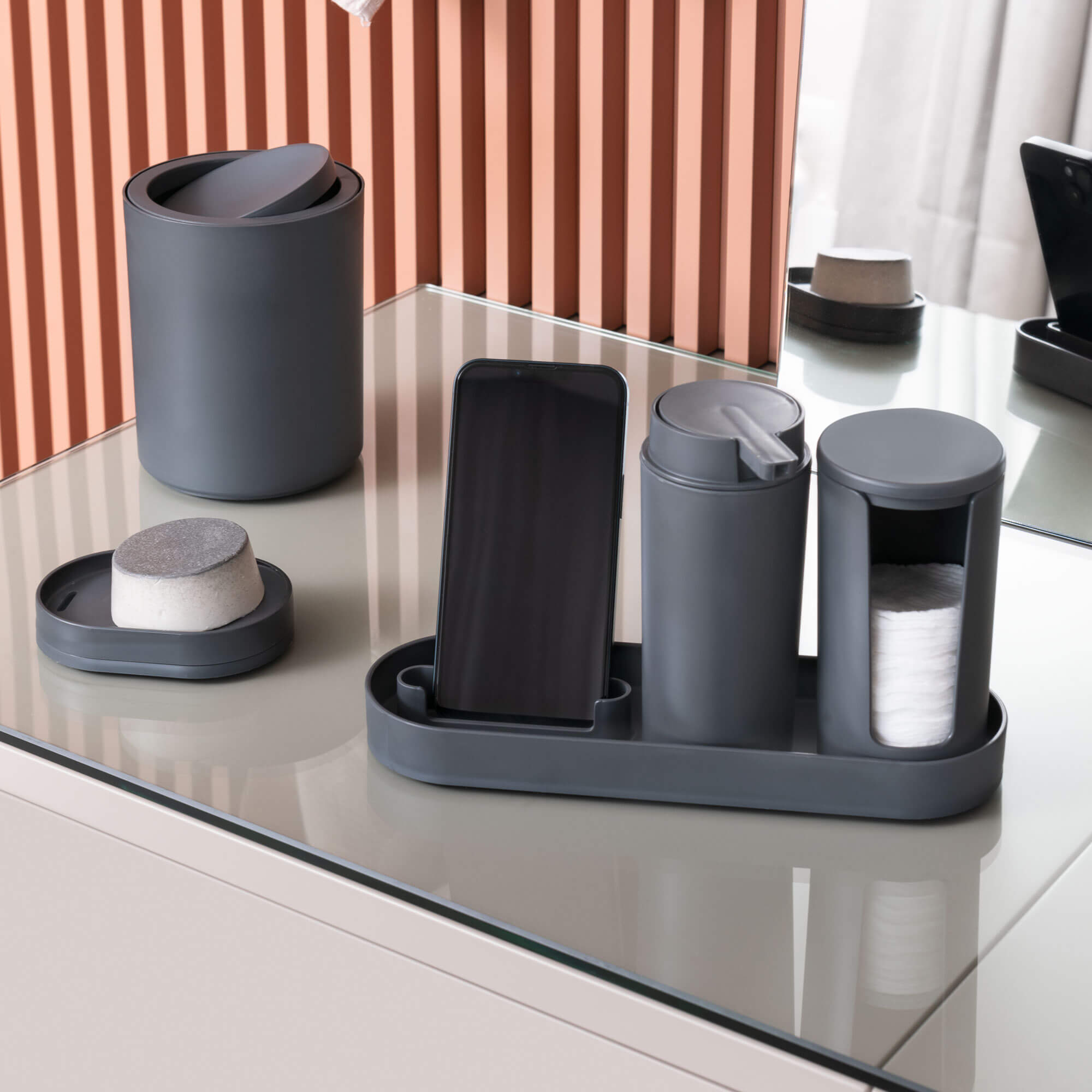 Conjunto para Baño Serene 4 Piezas Gris Grafito Coza®