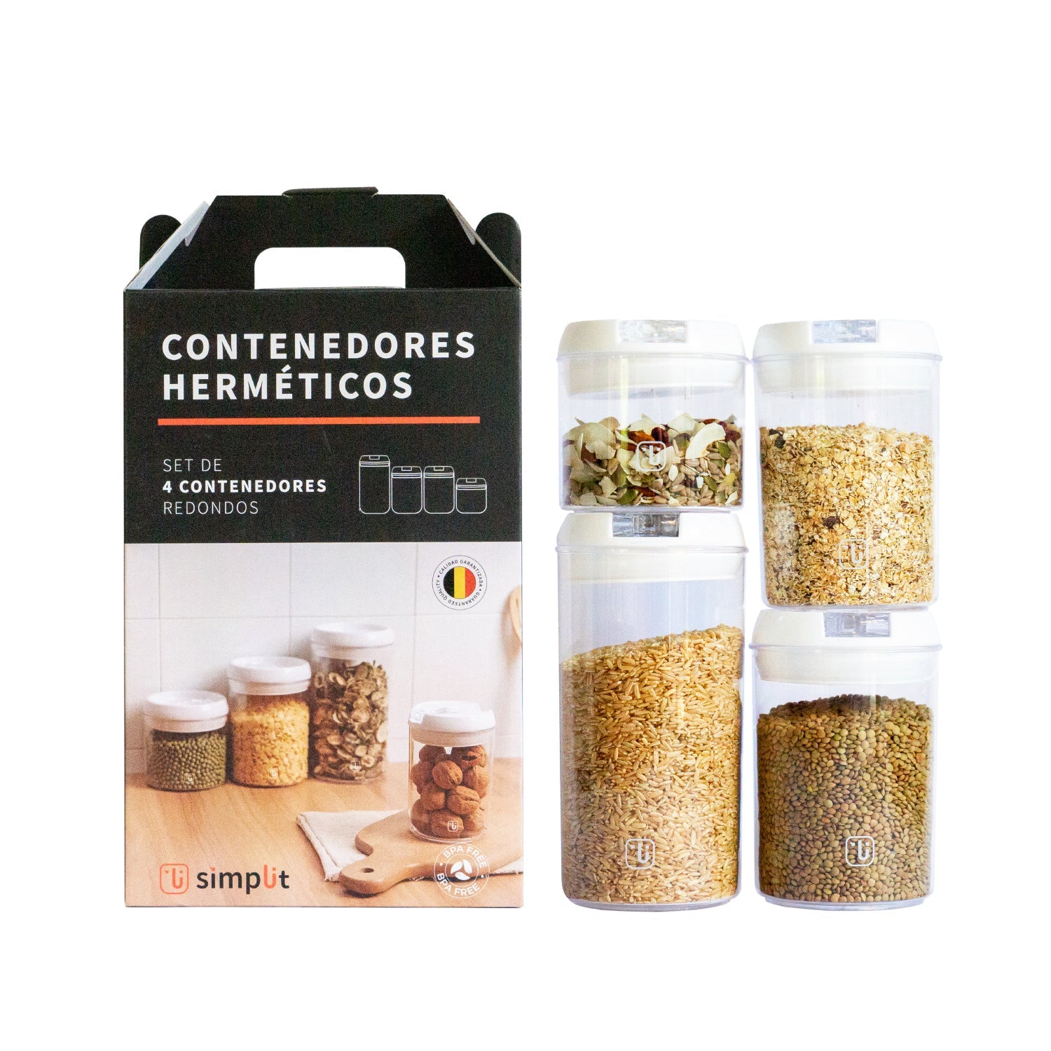 Pack Contenedores Alimento Hermeticos Set 8 Simplit