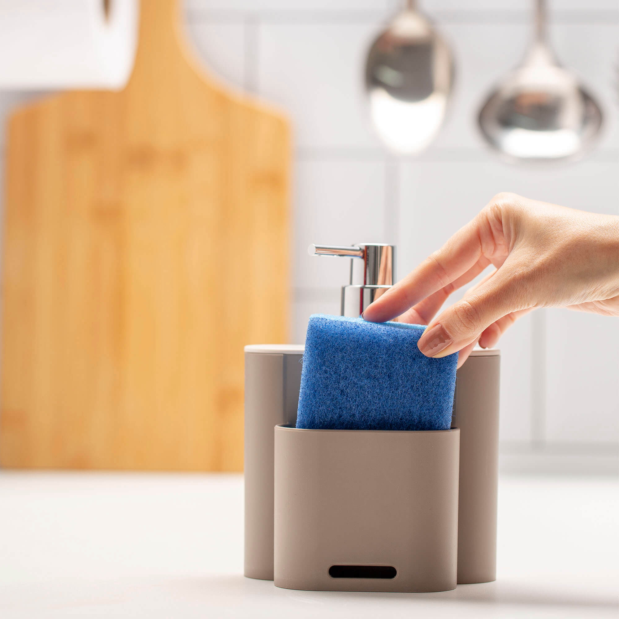Dispensador para Detergente Flat 500ml Gris Frío e Gris Grafito Coza®