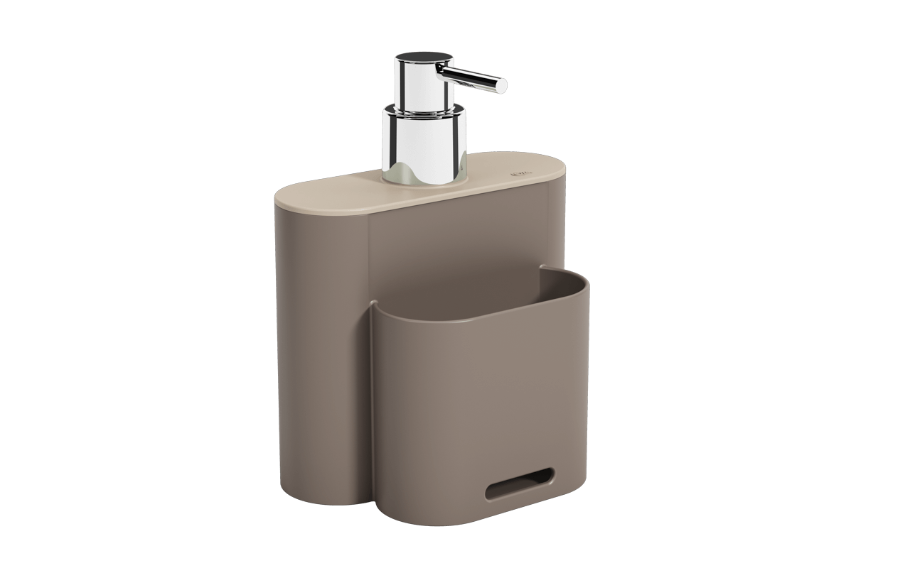 Dispensador para Detergente Flat 500ml Gris Cálido e Gris Claro Coza®