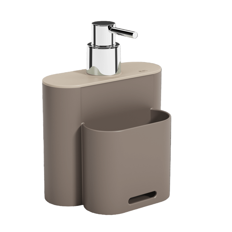 Dispensador para Detergente Flat 500ml Gris Cálido e Gris Claro Coza®
