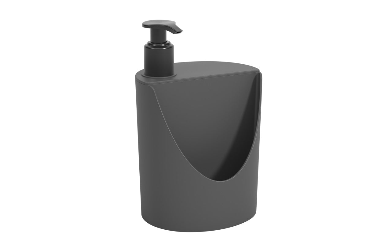 Dispensador de Detergente y Esponja Basic 600ml Gris Grafito Coza®
