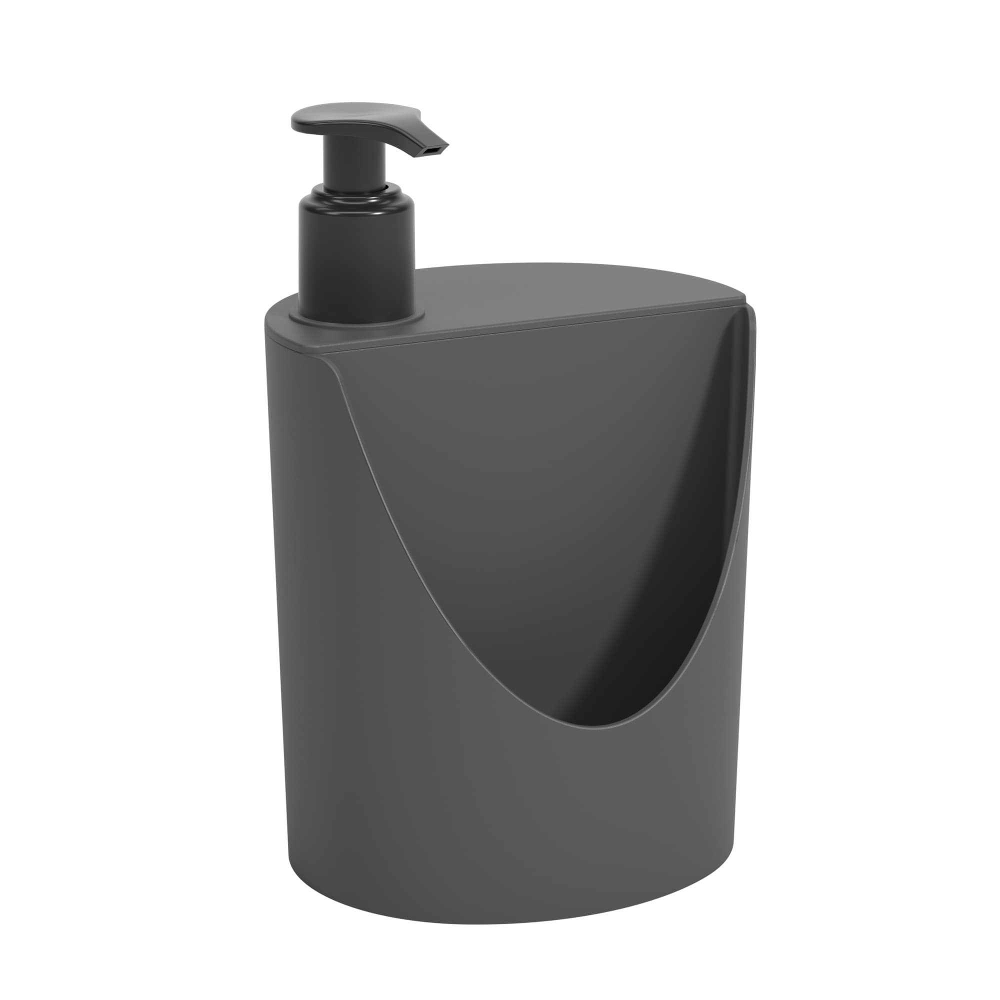 Dispensador de Detergente y Esponja Basic 600ml Gris Grafito Coza®