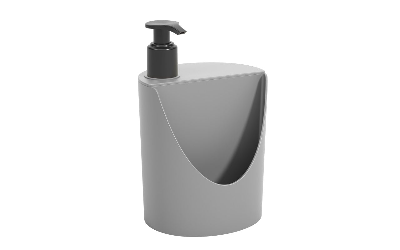 Dispensador de Detergente y Esponja Basic 600ml Gris Frío Coza®