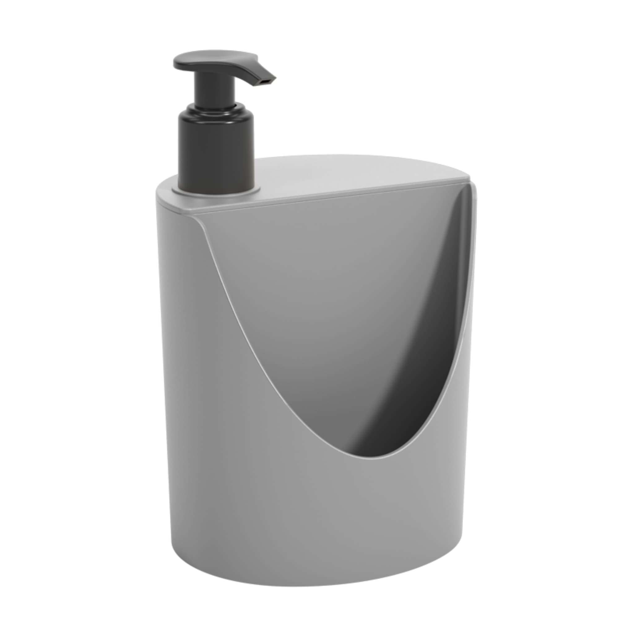 Dispensador de Detergente y Esponja Basic 600ml Gris Frío Coza®
