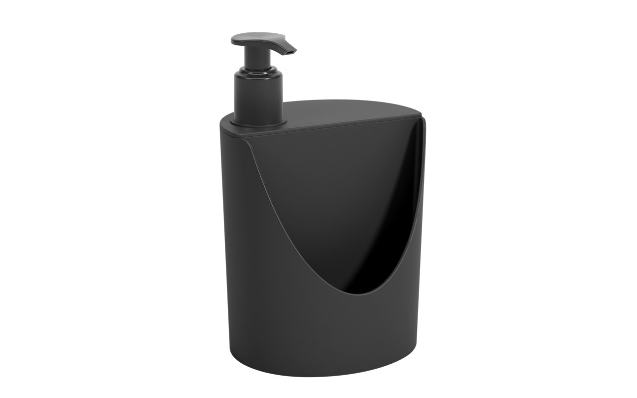 Dispensador de Detergente y Esponja Basic 600ml Negro Coza®