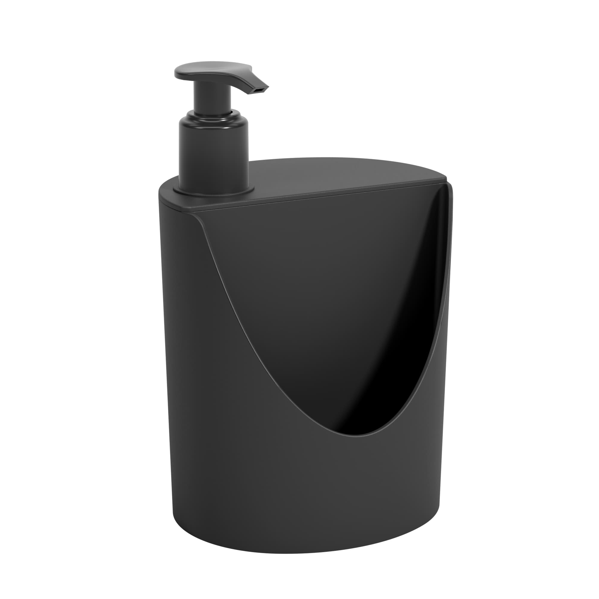 Dispensador de Detergente y Esponja Basic 600ml Negro Coza®