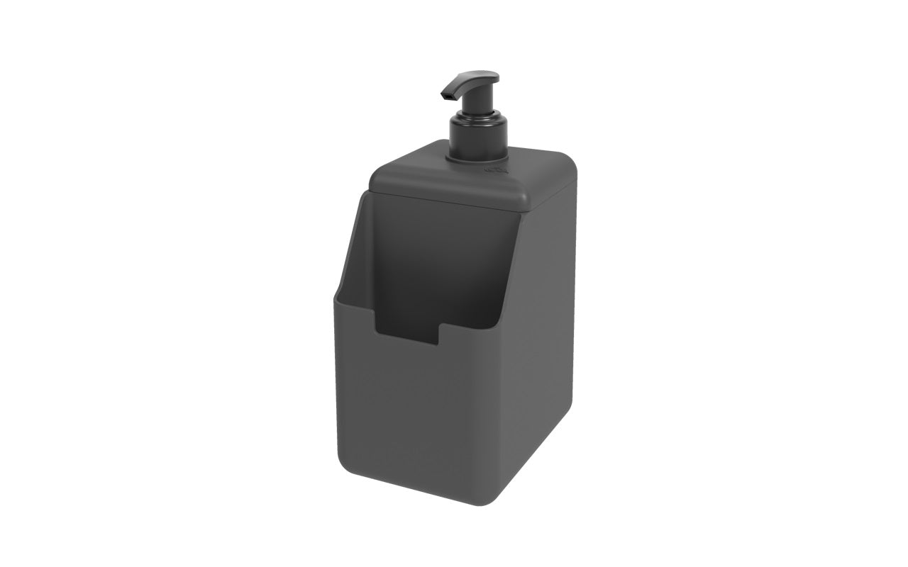 Dispensador de Detergente y Esponja Single 500ml Gris Grafito Coza®