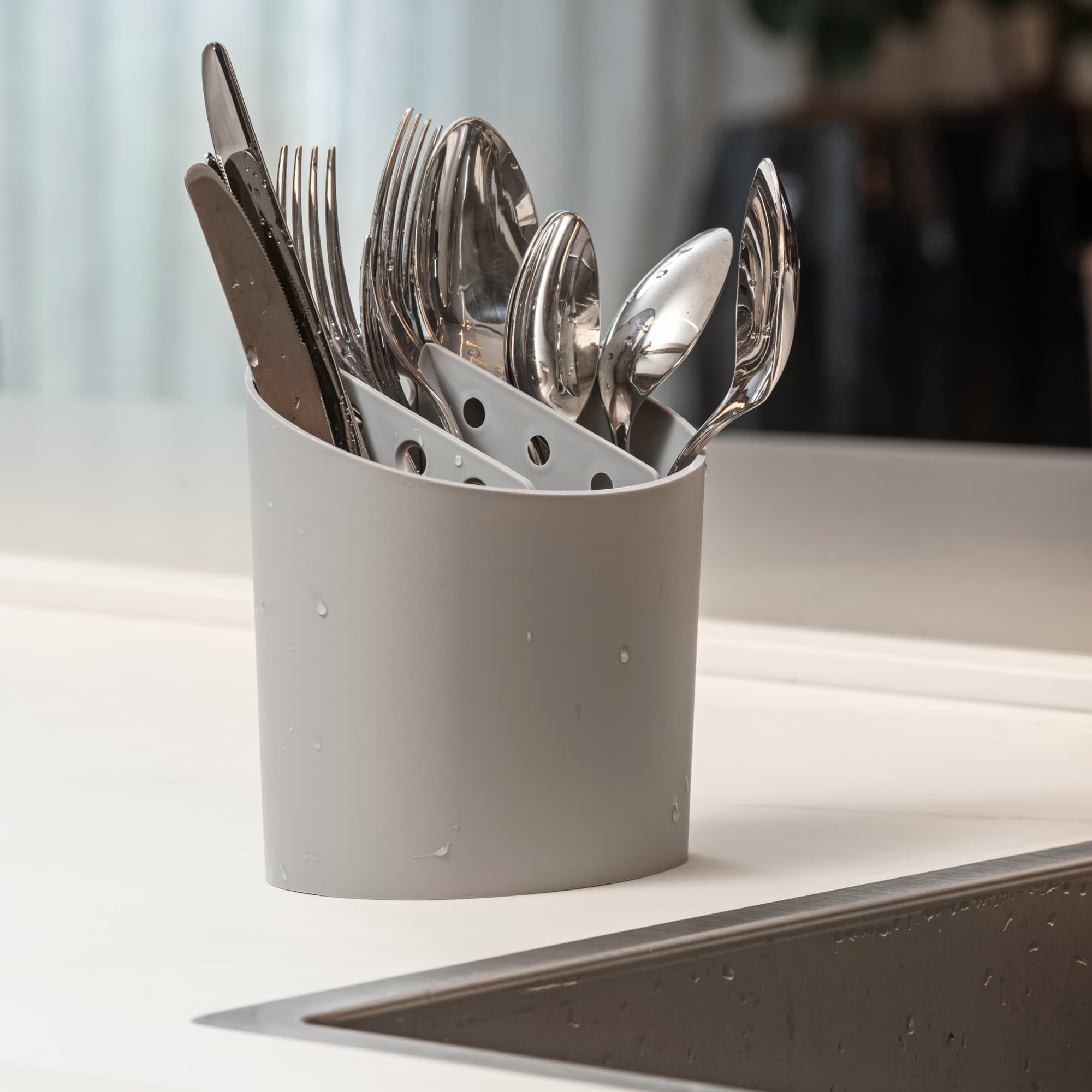 Escurridor de Cubiertos Ovalado Basic Gris Frío Coza®