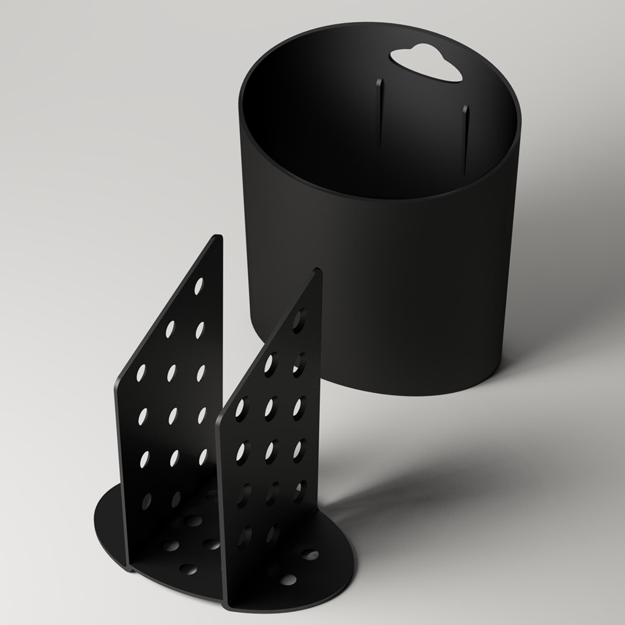 Escurridor de Cubiertos Ovalado Basic Negro Coza®