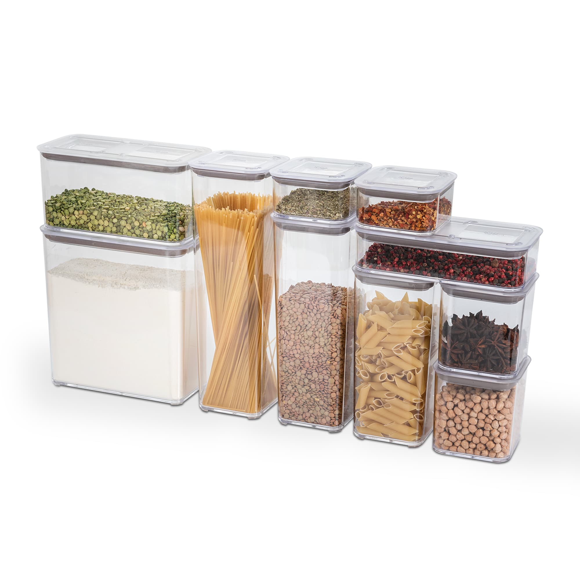 Kit 10 Contenedores Herméticos Modulares Modo Cristal Coza®