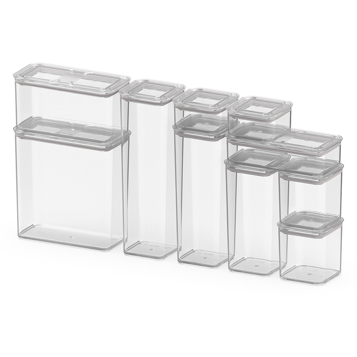 Kit 10 Contenedores Herméticos Modulares Modo Cristal Coza®