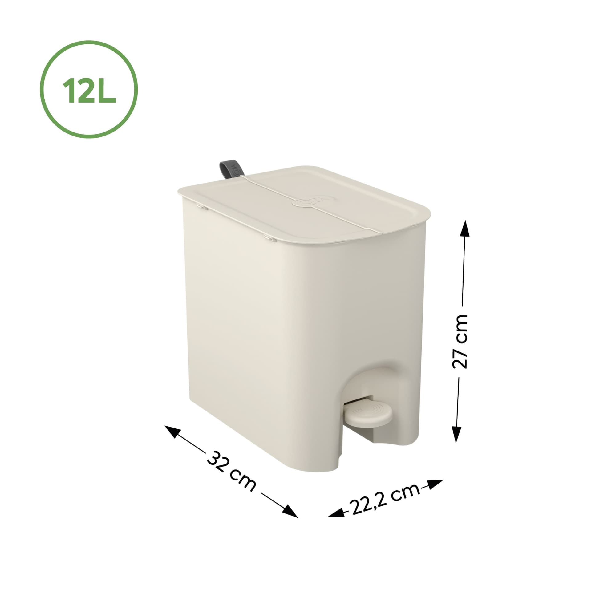 Basurero Borboleta con Pedal 12L Gris Grafito con Asa Coza®