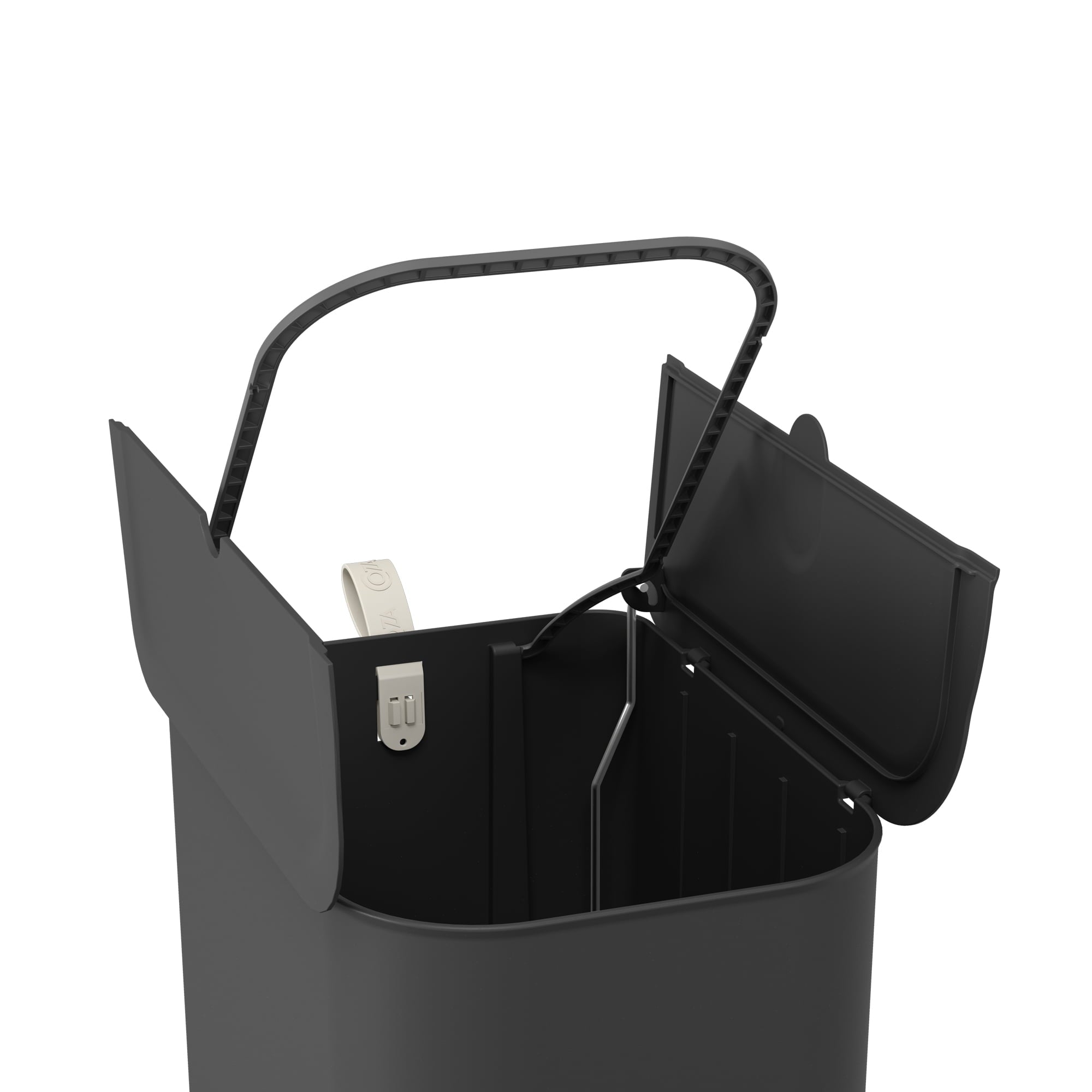 Basurero Borboleta con Pedal 12L Negro con Asa Coza®