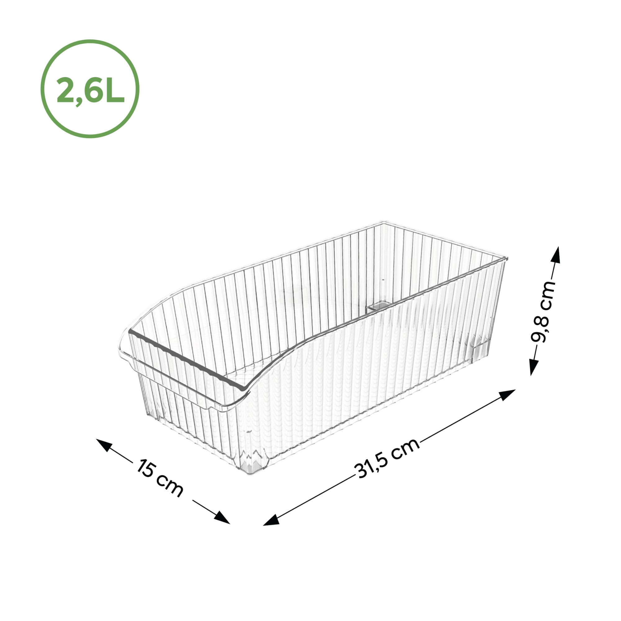 Organizador con Ruedas New Retrô Grande 2,6 Litros Cristal Coza®