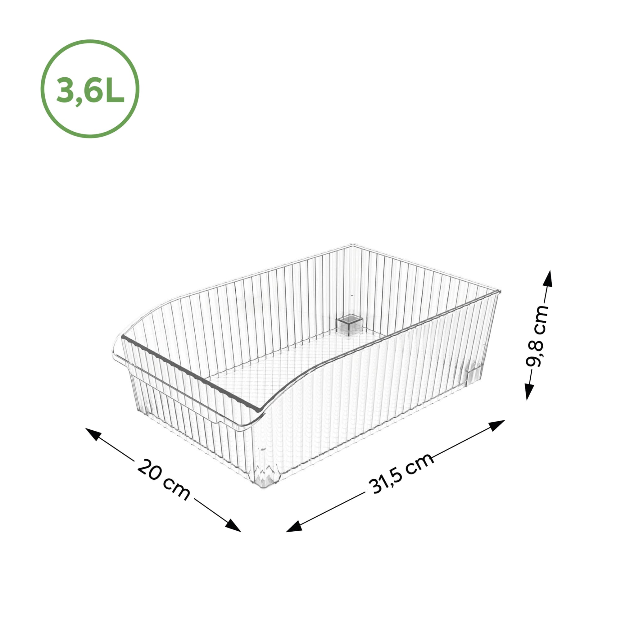 Organizador con Ruedas New Retrô Maxi 3,6 Litros Cristal Coza®
